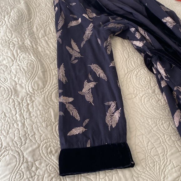 Johnny Was Workshop Open Jacket Black with Gold Feathers Velvet Trim & Pockets - Picture 10 of 10